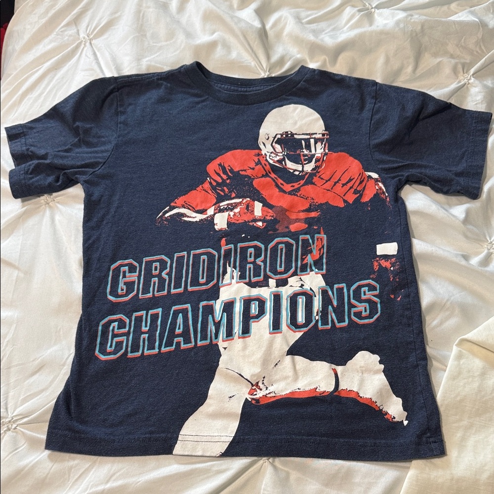 Place Kids Football Graphic Tee - Navy and Red